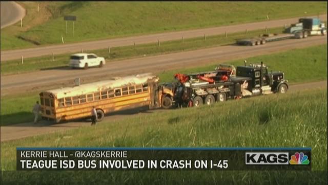 Teague ISD bus involved in crash on I-45 in Centerville | kcentv.com